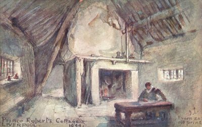 Cottage del Principe Rupert, Liverpool (litografia a colori) da English School