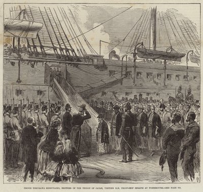 Il principe Tokugawa Minbutaiho visita il Serapis a Portsmouth da English School