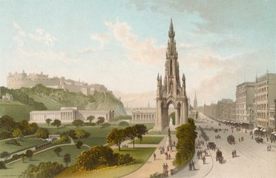 Princes Street Edimburgo. Guardando a ovest da English School