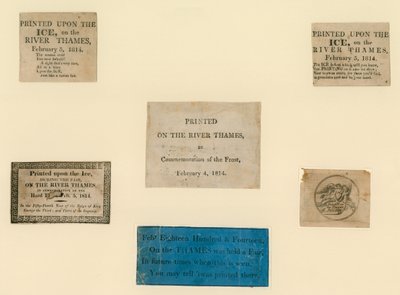 Souvenir stampati della fiera del gelo del 1814 da English School
