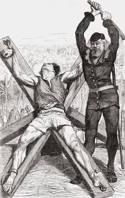 Prigioniero torturato sulla croce di Sant