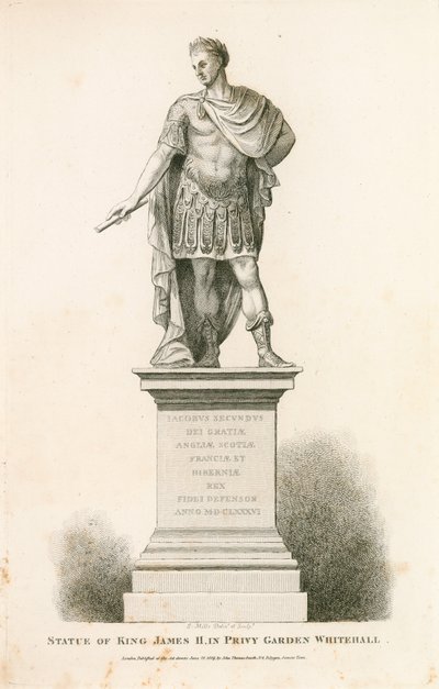 Giardino Privato Westminster. Statua di Re Giacomo II da English School