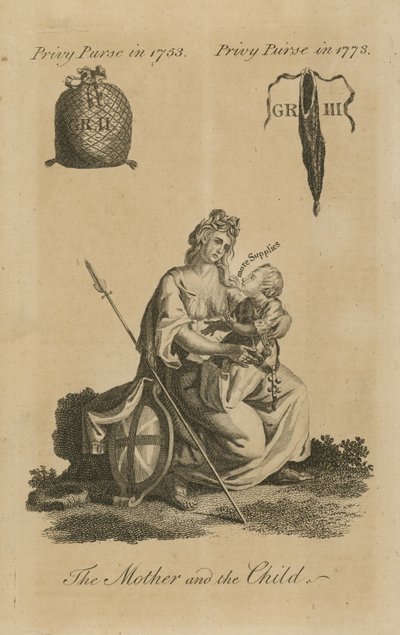 Borsa privata nel 1753 accanto alla borsa privata nel 1773 da English School