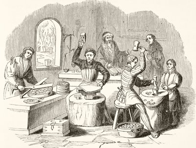 Processo di coniazione nel XVI secolo, da The National and Domestic History of England di William Hickman Smith Aubrey, pubblicato a Londra, c.1890 da English School