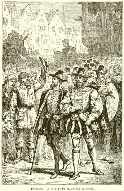 Processione di nobili verso Margherita di Parma da English School