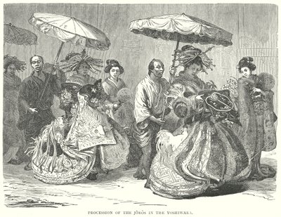 Processione dei Joro nello Yoshiwara (incisione) da English School