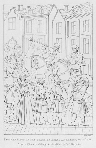Proclamazione della Pace di Arras a Reims, 2 ottobre 1435 (incisione) da English School