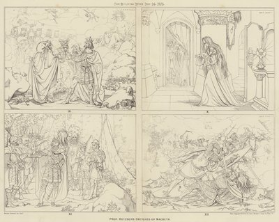 Schizzi del Professor Retzsch di Macbeth (incisione) da English School