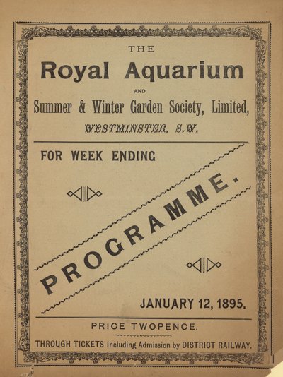 Programma per The Royal Aquarium da English School