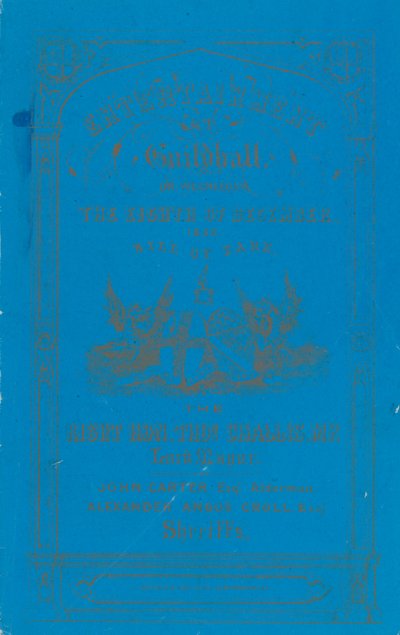 Programma per la cena alla Guildhall, Londra, l