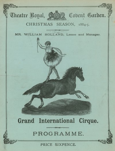 Programma per il Teatro Reale, Covent Garden, Londra, Stagione di Natale 1884-85 da English School
