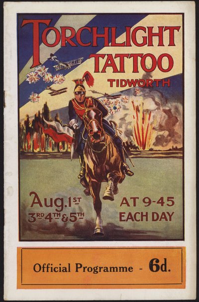 Programma per il Tidworth Torchlight Tattoo, Tidworth Park, Wiltshire da English School
