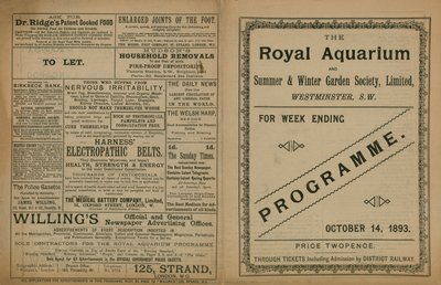 Programma degli eventi al Royal Aquarium da English School