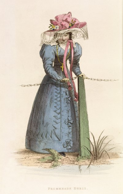Abito da passeggio, tavola di moda da Ackermanns Repository of Arts, c.1825 da English School