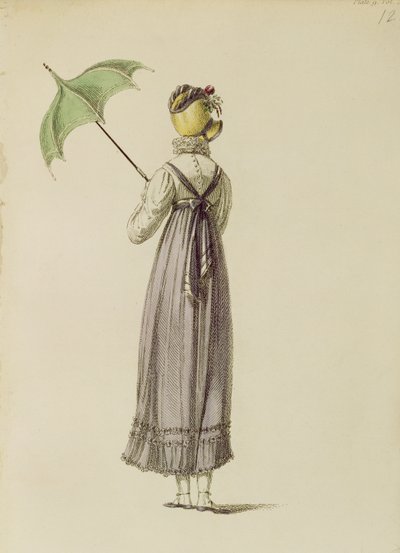 Abito da passeggio, tavola di moda da Ackermanns Repository of Arts da English School
