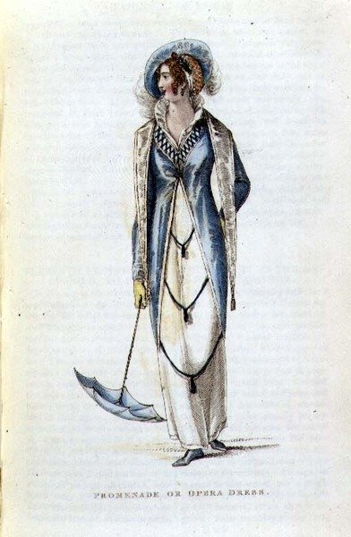 Abito da passeggio o da opera, tavola di moda da Ackermann