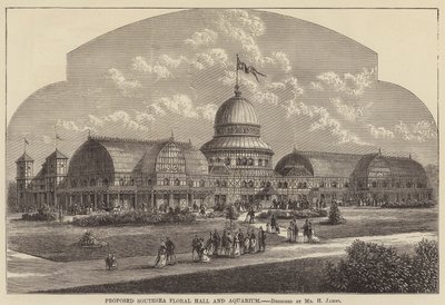 Proposta per la Sala dei Fiori e Acquario di Southsea (incisione) da English School