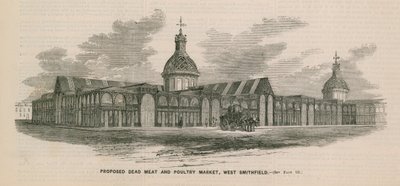 Proposto mercato della carne e del pollame morto, West Smithfield da English School