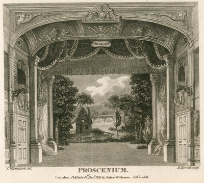 Proscenio del Teatro della Royalty, Well Street, Wellclose Square, Londra da English School