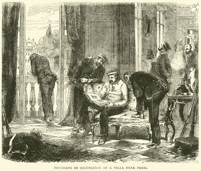 Prussiani in occupazione di una villa vicino a Parigi, ottobre 1870 da English School