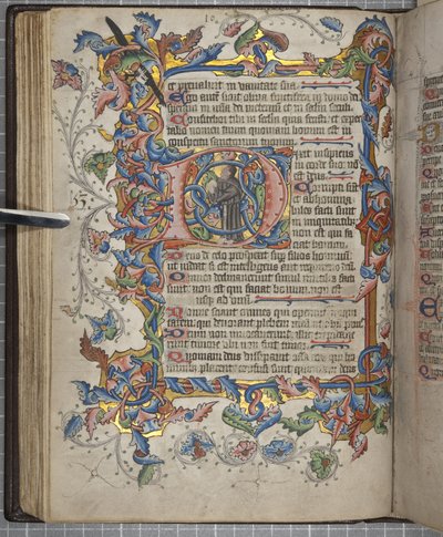 Salterio con calendario Sarum, Fol 40 verso, c.1425-75 da English School