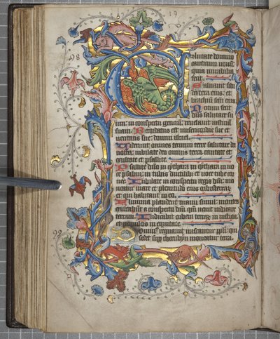 Salterio con calendario Sarum, Fol 72 verso, c.1425-75 da English School