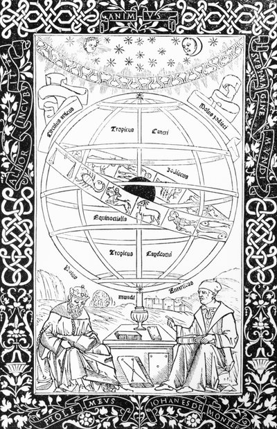 Sistema di Tolomeo, illustrazione da Scienza e Letteratura del Medioevo e del Rinascimento, scritto e inciso da Paul Lacroix, 1878 da English School