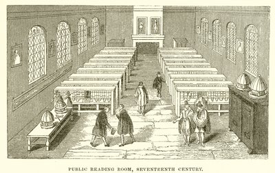 Sala di lettura pubblica, XVII secolo da English School