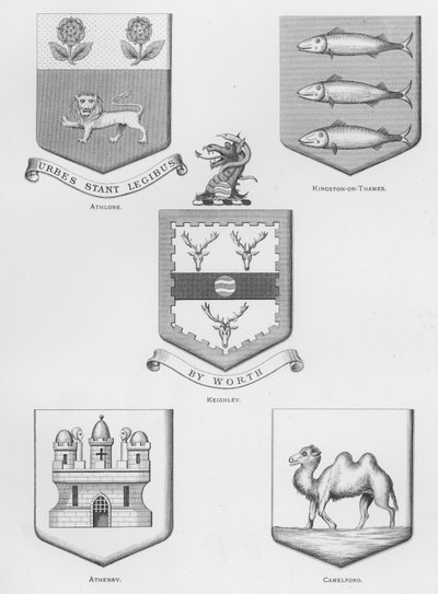 Stemma pubblico: Athlone; Kingston-on-Thames; Keighley; Athenry; Camelford da English School