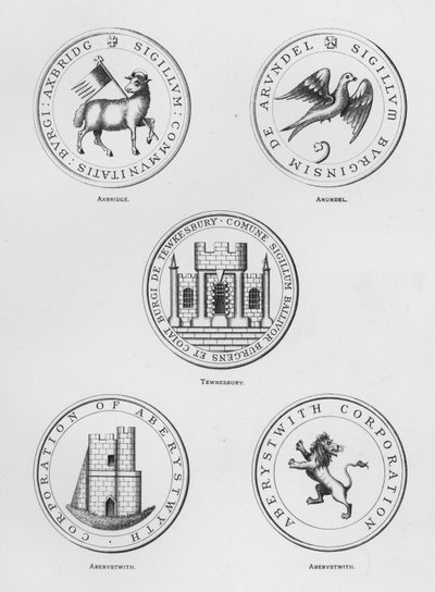 Stemma pubblico: Axbridge; Arundel; Tewkesbury; Aberystwith da English School