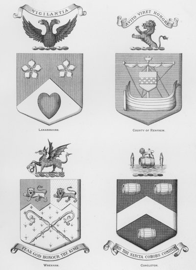 Stemma pubblico: Lanarkshire; Contea di Renfrew; Wrexham; Congleton da English School