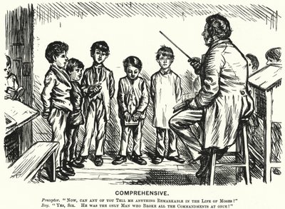 Cartone animato di Punch: Completo - lezione di educazione religiosa da English School