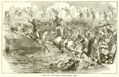 Inseguimento dei ribelli da Delhi, 1857 da English School