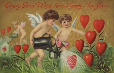 Putti che annaffiano cuori da English School