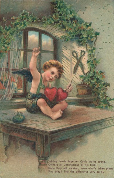 Putto che unisce cuori da English School