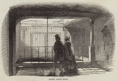 Il bagno della regina Anna (incisione) da English School