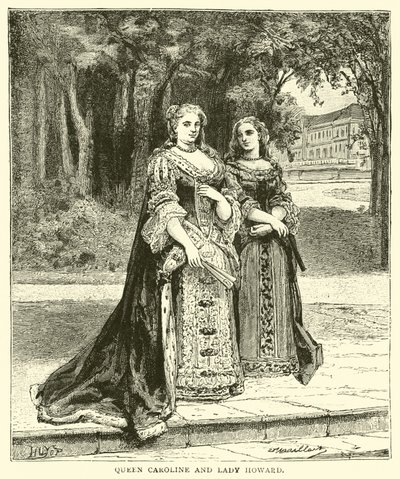 La regina Carolina e Lady Howard da English School
