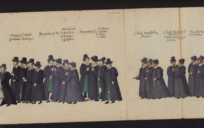 Processione funebre della regina Elisabetta I (incisione colorata) da English School