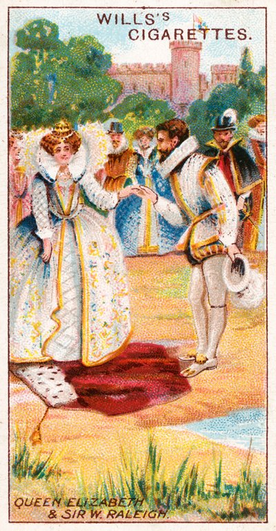 Regina Elisabetta e Sir Walter Raleigh da English School