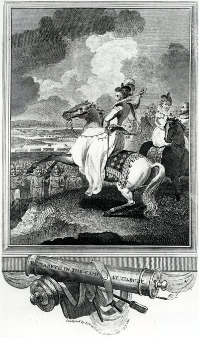La regina Elisabetta nel campo di Tilbury, 1811 da English School