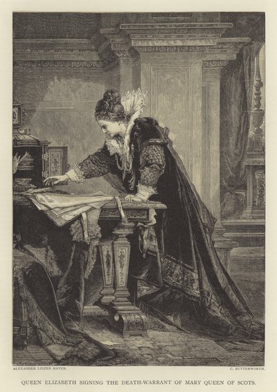 La regina Elisabetta firma il mandato di morte di Maria Stuarda da English School