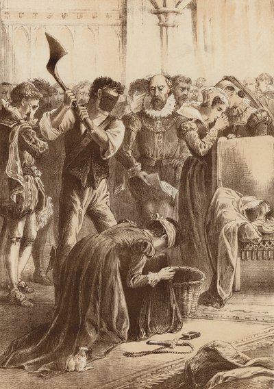 Regina Maria, "Decapitata a Fotheringay" (litografia) da English School