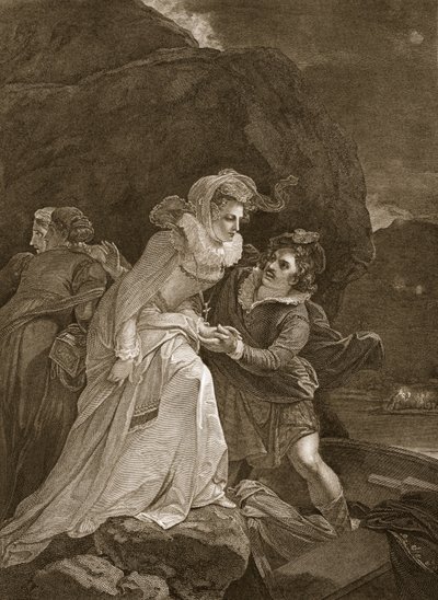 La regina Maria fugge dal castello di Loch Leven, illustrazione da La storia d