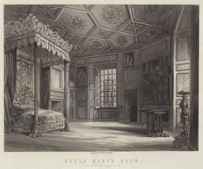 Stanza della Regina Maria, Palazzo di Holyrood (incisione) da English School