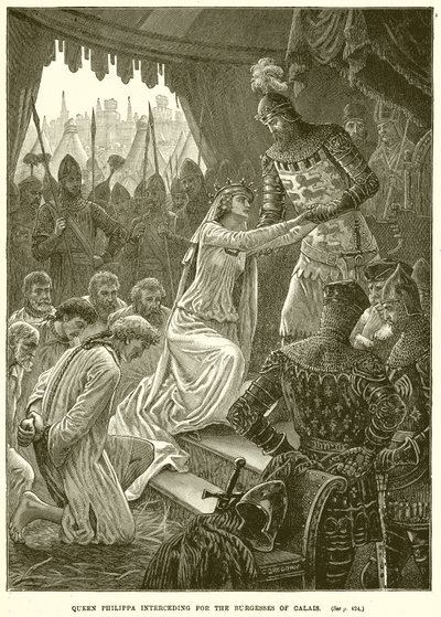 La Regina Filippa che intercede per i borghesi di Calais da English School