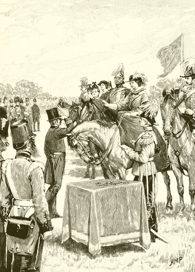 Regina Vittoria presiede alla prima distribuzione della Croce di Vittoria da English School