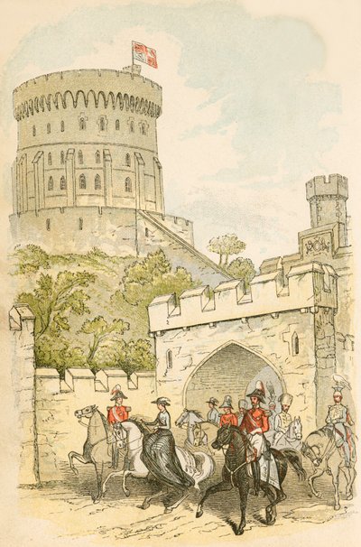 La regina Vittoria che esce dal Castello di Windsor da English School