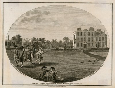 Quoits nel 1788, giocato di fronte agli Horns, Kennington Common da English School
