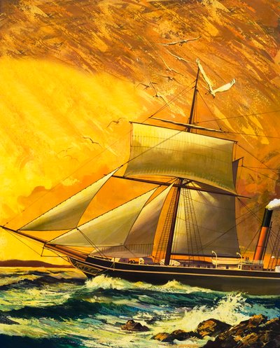 RMS Dane che arriva a Table Bay da English School