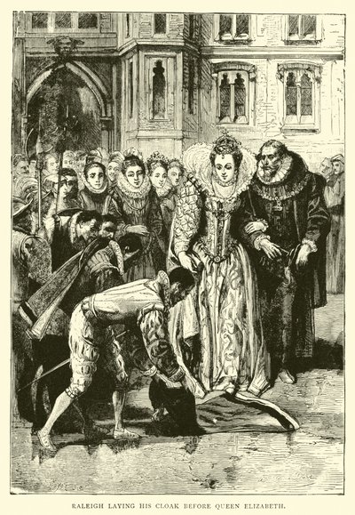 Raleigh stende il suo mantello davanti alla regina Elisabetta da English School